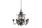 63176 Large Black Metal Chandelier Pendant Light with Scrolled Arms and Leaf Accents, 32" x 34"