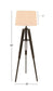 77676 Black Wood Tripod Floor Lamp with Cream Linen Shade, 21" x 21" x 62"