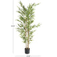 17096 Green Faux Foliage Bamboo Tall Artificial Tree with Black Pot, 25" x 23" x 59"
