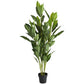 47096 GREEN FAUX FOLIAGE ARTIFICIAL TREE WITH BLACK PLASTIC POT, 29" X 29" X 61"