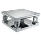 815227 Ailama Square Mirrored Acrylic Crystal Coffee Table Set Silver