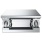 815227 Ailama Square Mirrored Acrylic Crystal Coffee Table Set Silver