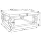 815227 Ailama Square Mirrored Acrylic Crystal Coffee Table Set Silver