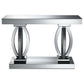 815227 Ailama Square Mirrored Acrylic Crystal Coffee Table Set Silver
