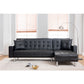 6308 PU Tufted Reversible Sectional Sofa Bed