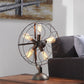 93248 Bronze Metal Vintage Fan Shape 5 Light Accent Lamp, 19" x 8" x 24"