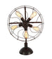 93248 Bronze Metal Vintage Fan Shape 5 Light Accent Lamp, 19" x 8" x 24"