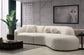 Eolc Ivory Boucle Curved 134" RAF Sectional