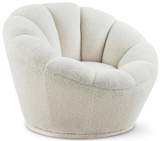 415 Dream Faux Sheepskin Fur Swivel Accent Chair