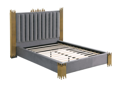 60B Platform Queen Velvet Bed