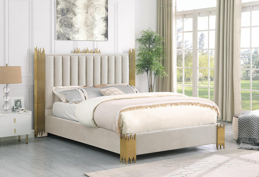 60B Platform Queen Velvet Bed