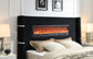 345B BLACK VELVET BED W/FIREPLACE & BLUETOOTH SPEAKER & USB