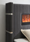 345B BLACK VELVET BED W/FIREPLACE & BLUETOOTH SPEAKER & USB