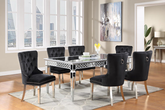 280D TABLE & VELVET SIDE CHAIRS