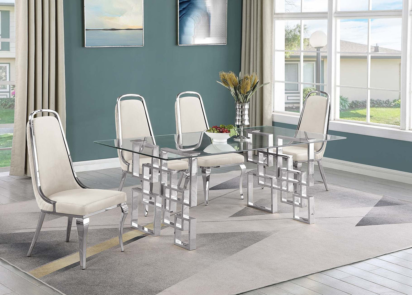 122D Glass 5pc Dining set
