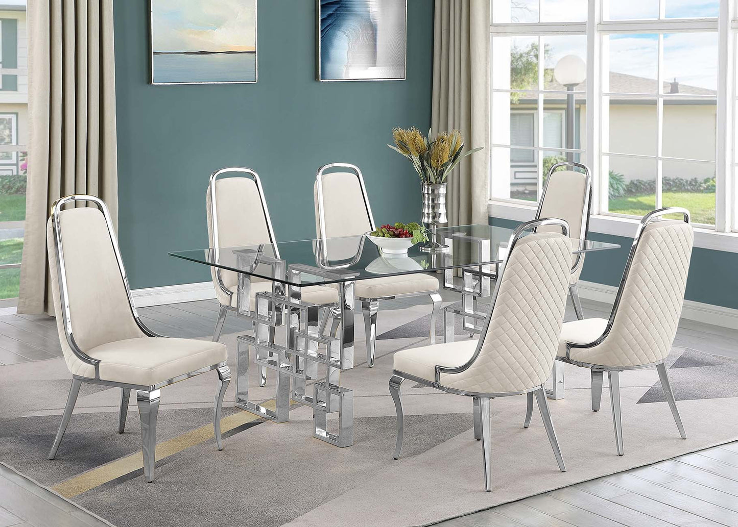 122D Glass 7pc Dining set