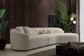 Eolc Ivory Boucle Curved 134" RAF Sectional