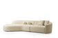 Eolc Ivory Boucle Curved 134" LAF Sectional