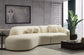 Eolc Ivory Boucle Curved 134" LAF Sectional