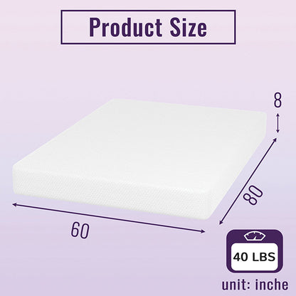 808MD Muitrutsam 8" Bamboo Charcoal Infused Memory Foam