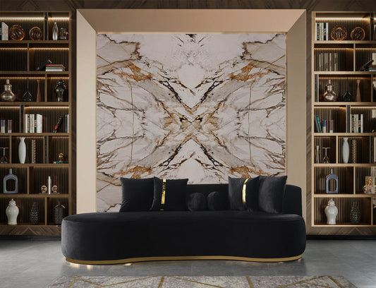 Alle Black Velvet 106" Chaise Lounge