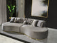 Alle Gray Velvet Curved 130" Sectional