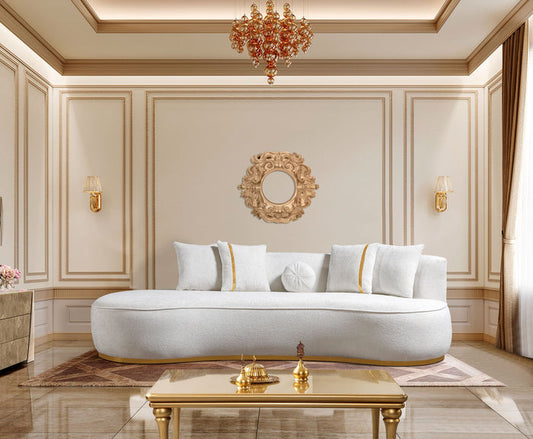 Alle Ivory Boucle 106" Chaise Lounge
