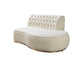 Alle Ivory Boucle Curved 130" Sectional