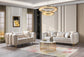 Anatnas Ivory Velvet Sofa 89" & Loveseat 69"
