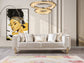 Anatnas Ivory Velvet Sofa 89" & Loveseat 69"