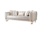 Anatnas Ivory Velvet Sofa 89" & Loveseat 69"