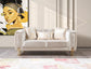 Anatnas Ivory Velvet Sofa 89" & Loveseat 69"