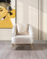 Anatnas Ivory Velvet Sofa 89" & Loveseat 69"