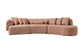 Anel Orange Boucle 3-Piece Curved 145" Sectional