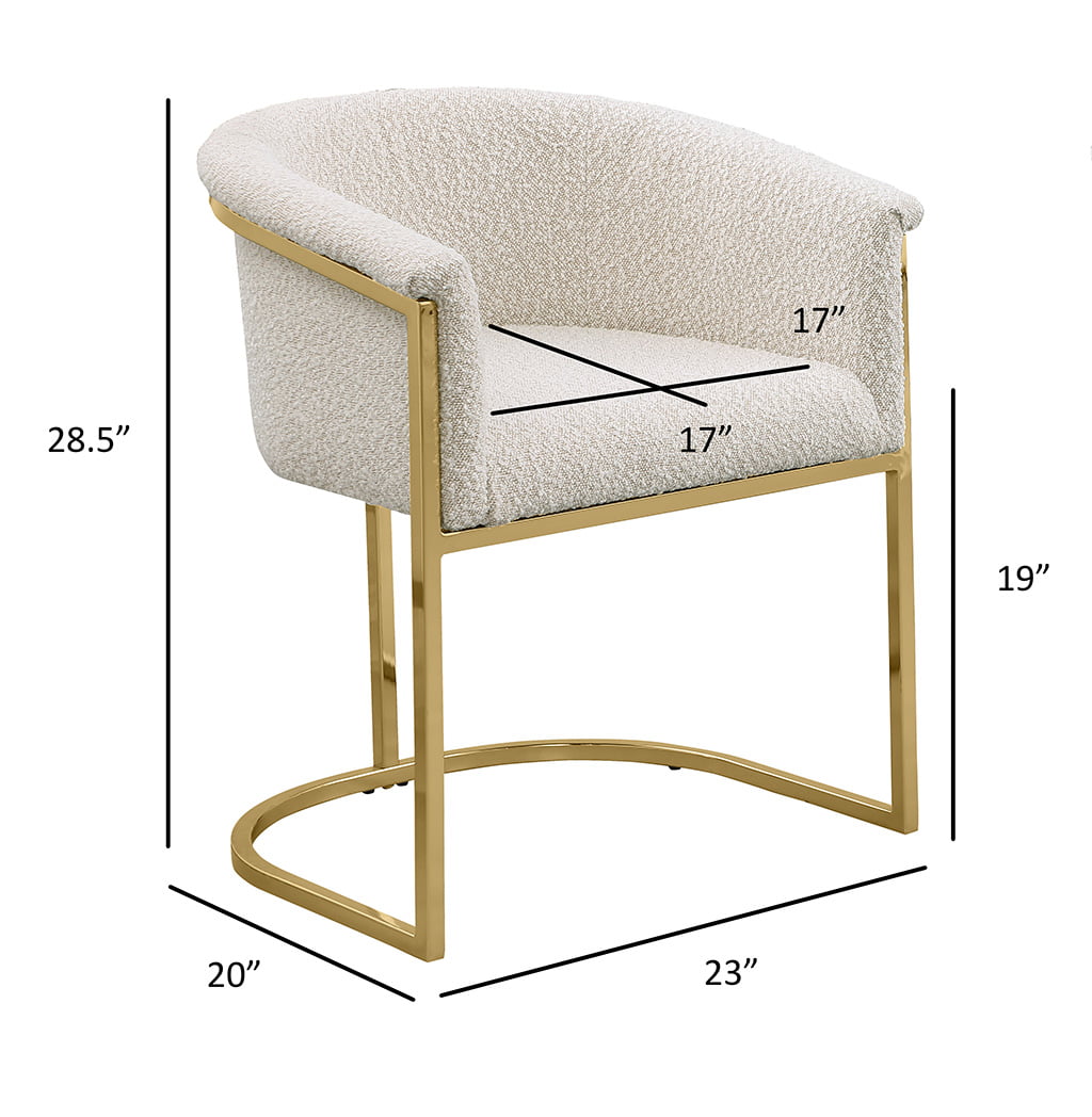 410CS Boucle Fabric Side Chairs with Gold Chrome