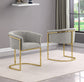 410CS Boucle Fabric Side Chairs with Gold Chrome