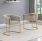 410CS Boucle Fabric Side Chairs with Gold Chrome