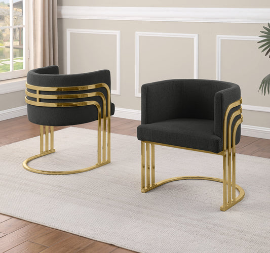 420CS Teddy fabric Barrel chair with Gold base