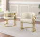 420CS Teddy fabric Barrel chair with Gold base