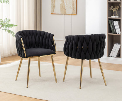 7-562CS Braided Barrel Chairs with Boucle Fabric (3 Colors)