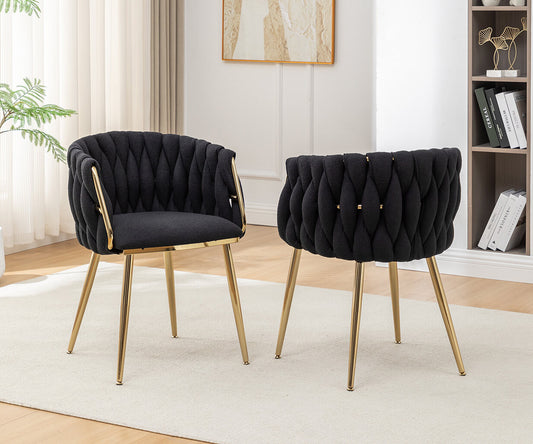 7-562CS Braided Barrel Chairs with Boucle Fabric (3 Colors)