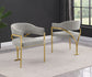 403CS Boucle Fabric Side Chairs with Brushed Gold Chrome