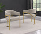 403CS Boucle Fabric Side Chairs with Brushed Gold Chrome