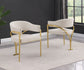 403CS Boucle Fabric Side Chairs with Brushed Gold Chrome