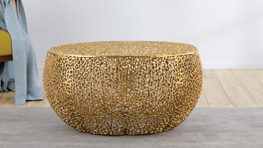 23-2053T Round Coffee Table Set Gold