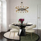 Siri Glass 56" Round Dining Table and Occor Performance Boucle Dining Chair