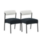 Artas Walnut Rectangular 92" Dining Table and Jolene cream black  Performance Linen Dining Chair