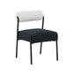 Artas Walnut Rectangular 92" Dining Table and Jolene cream black  Performance Linen Dining Chair