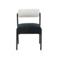 Artas Walnut Rectangular 92" Dining Table and Jolene cream black  Performance Linen Dining Chair