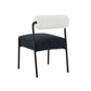 Artas Walnut Rectangular 92" Dining Table and Jolene cream black  Performance Linen Dining Chair